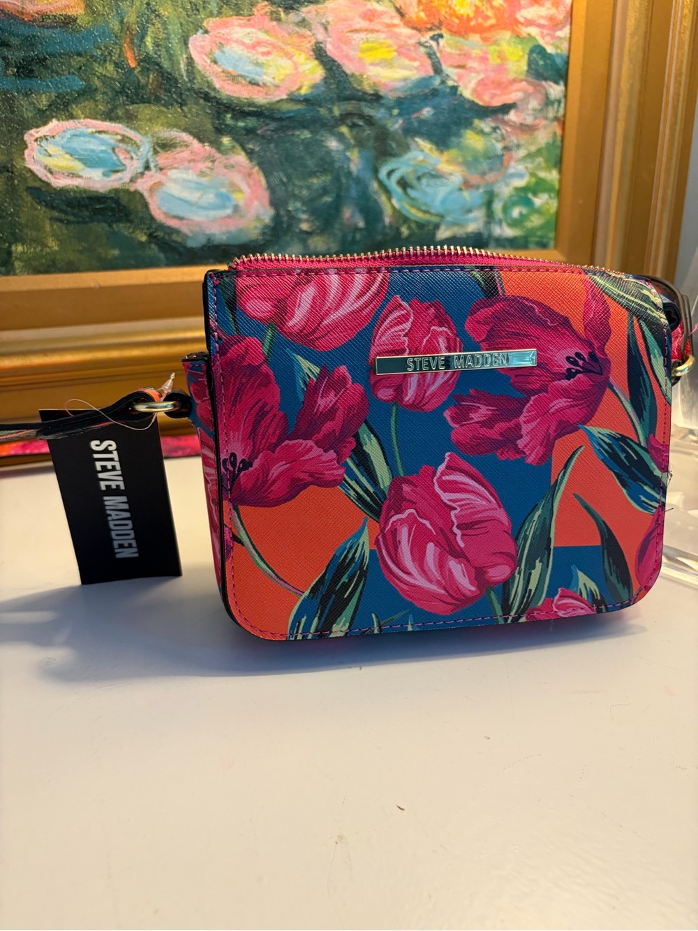 Steve Madden Floral Crossbody Bag - Pink & Teal